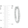 Thumbnail Image 1 of 0.50 CT. T.W. Diamond Graduated Oval Hoop Earrings in 10K White Gold