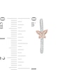 Thumbnail Image 3 of 0.065 CT. T.W. Diamond Butterfly Drop Earrings in Sterling Silver and 10K Rose Gold