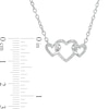 Diamond Accent Triple Intertwined Heart Necklace in Sterling Silver - 17"