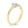 0.16 CT. T.W. Diamond Tilted Square Frame Chevron Promise Ring in 10K Gold