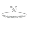 Thumbnail Image 1 of 0.09 CT. T.W. Diamond Alternating Heart Bolo Bracelet in Sterling Silver - 9.5"