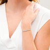 Thumbnail Image 2 of 0.09 CT. T.W. Diamond Alternating Heart Bolo Bracelet in Sterling Silver - 9.5"