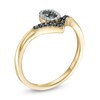 0.20 CT. T.W. Enhanced Black and White Composite Diamond Oval Frame Chevron Ring in 10K Gold