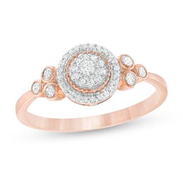 0.20 CT. T.W. Composite Diamond Tri-Sides Promise Ring in 10K Rose Gold