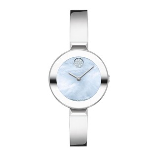 Ladies' Movado Bold® Crystal Bangle Watch with Transparent Mother-of Pearl Dial (Model: 3600629)
