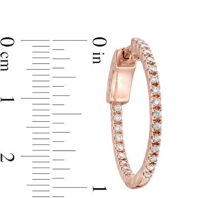 CT. T.W. Diamond Inside-Out Hoop Earrings in 10K Rose Gold
