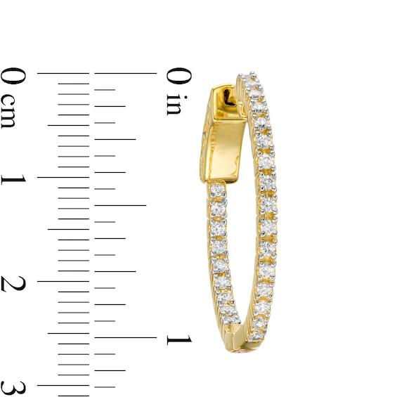 CT. T.W. Diamond Inside-Out Hoop Earrings in 10K Gold