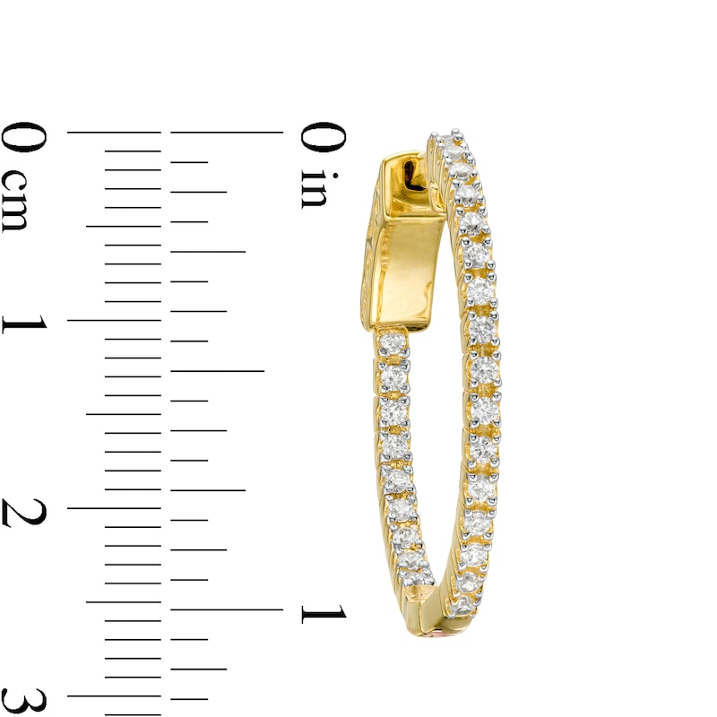 0.50 CT. T.W. Diamond Inside-Out Hoop Earrings in 10K Gold