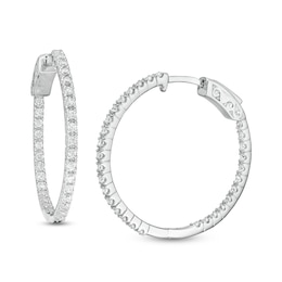 1.00 CT. T.W. Diamond Inside-Out Hoop Earrings in 10K White Gold
