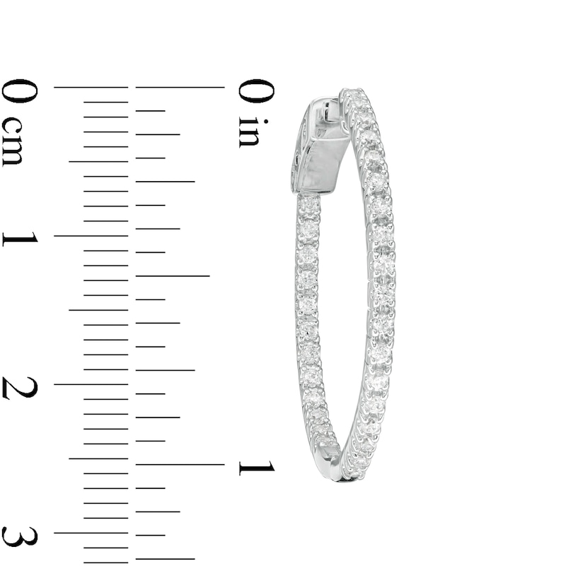 1.00 CT. T.W. Diamond Inside-Out Hoop Earrings in 10K White Gold