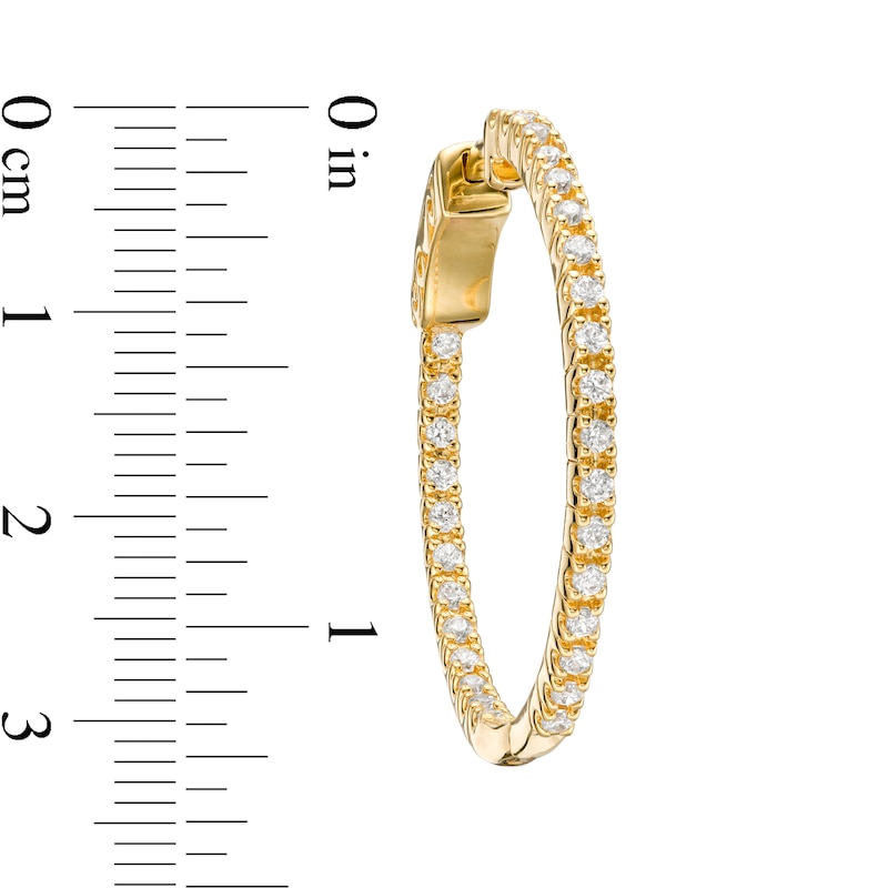 Main Image 2 of 1.00 CT. T.W. Diamond Inside-Out Hoop Earrings in 10K Gold