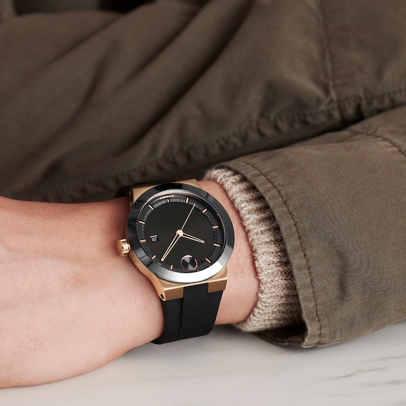 Main Image 2 of Men's Movado Bold® Bronze IP Strap Watch with Black Dial (Model: 3600622)