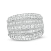 Thumbnail Image 0 of 2.00 CT. T.W. Baguette and Round Diamond Multi-Row Ring in 10K White Gold