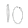 Thumbnail Image 1 of 1.50 CT. T.W. Diamond Inside-Out Hoop Earrings in 10K White Gold