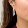 Thumbnail Image 2 of 1.50 CT. T.W. Diamond Inside-Out Hoop Earrings in 10K White Gold