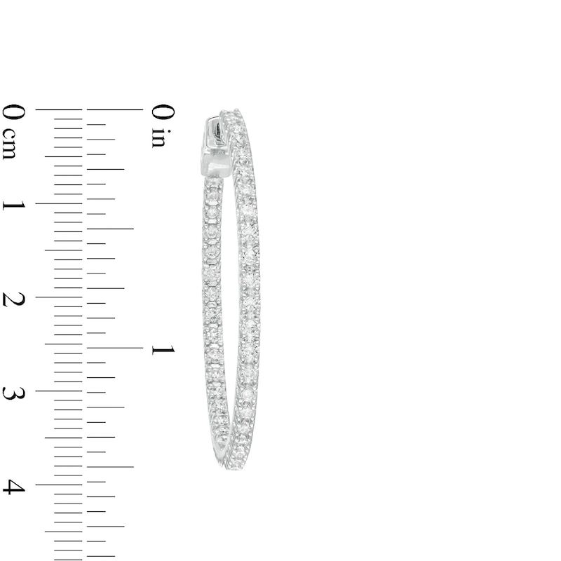 Main Image 3 of 1.50 CT. T.W. Diamond Inside-Out Hoop Earrings in 10K White Gold