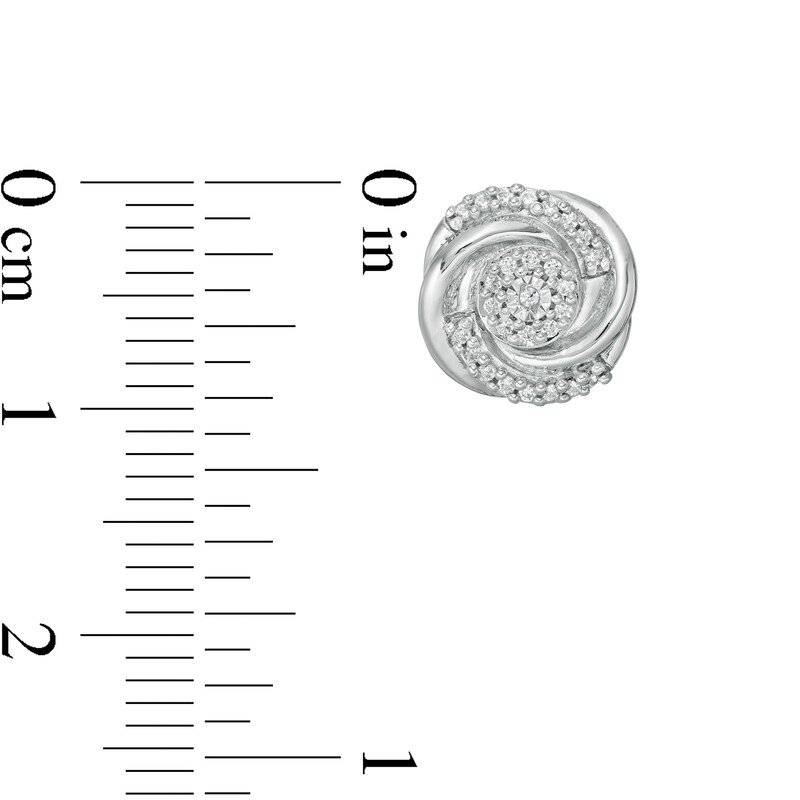 Main Image 3 of 0.145 CT. T.W. Composite Diamond Swirl Stud Earrings in 10K White Gold