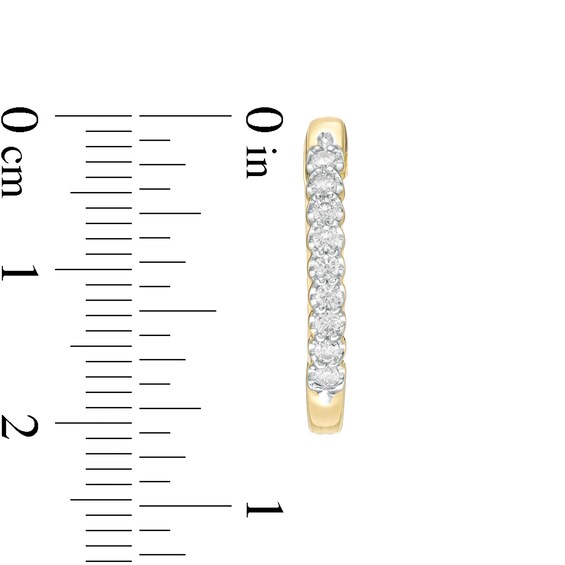 CT. T.W. Diamond Oval Hoop Earrings in 10K Gold