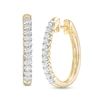 Thumbnail Image 0 of 0.50 CT. T.W. Diamond Oval Hoop Earrings in 10K Gold
