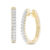 Thumbnail Image 1 of 0.50 CT. T.W. Diamond Oval Hoop Earrings in 10K Gold