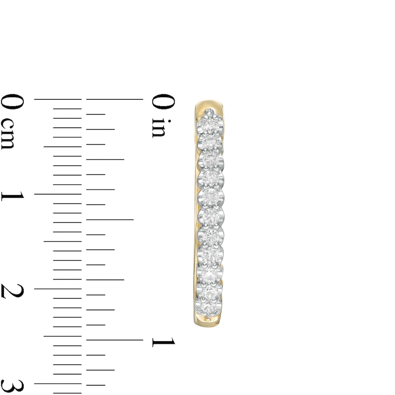 Main Image 3 of 0.50 CT. T.W. Diamond Oval Hoop Earrings in 10K Gold