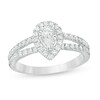 Thumbnail Image 1 of 0.75 CT. T.W. Pear-Shaped Diamond Frame Split Shank Vintage-Style Engagement Ring in 14K White Gold