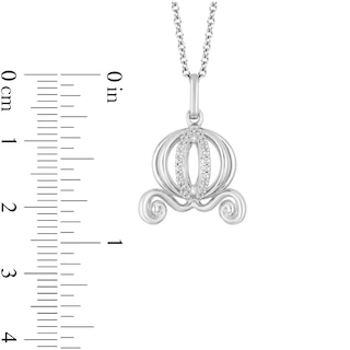 Enchanted Disney Cinderella 0.15 CT. T.W. Diamond Carriage Pendant in Sterling Silver - 24"