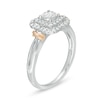 Thumbnail Image 3 of 0.30 CT. T.W. Diamond Scallop Frame Collar Vintage-Style Engagement Ring in 14K Two-Tone Gold