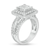 Thumbnail Image 2 of 2.81 CT. T.W. Quad Princess-Cut Diamond Double Frame Engagement Ring in 14K White Gold