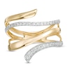 Thumbnail Image 1 of 0.23 CT. T.W. Diamond Wrap Multi-Row Ring in 10K Gold