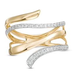 0.23 CT. T.W. Diamond Wrap Multi-Row Ring in 10K Gold