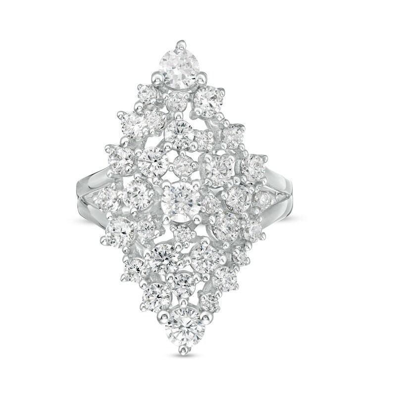 Main Image 4 of 2.00 CT. T.W. Composite Diamond Marquise Ring in 10K White Gold