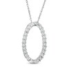 Thumbnail Image 1 of 0.10 CT. T.W. Diamond Oval Outline Pendant in Sterling Silver