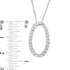 Thumbnail Image 3 of 0.10 CT. T.W. Diamond Oval Outline Pendant in Sterling Silver