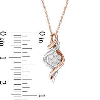 0.145 CT. T.W. Composite Diamond Cascading Flame Pendant in 10K Two-Tone Gold