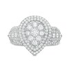 Thumbnail Image 4 of 1.00 CT. T.W. Diamond Double Pear-Shaped Frame Multi-Row Engagement Ring in 10K White Gold