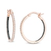 Thumbnail Image 0 of 0.29 CT. T.W. Enhanced Black and White Diamond Inside-Out Hoop Earrings in 10K Rose Gold