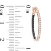 0.29 CT. T.W. Enhanced Black and White Diamond Inside-Out Hoop Earrings in 10K Rose Gold