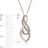 0.39 CT. T.W. Champagne and White Diamond Cascading Flame Pendant in 10K Rose Gold