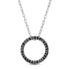 Thumbnail Image 1 of 0.09 CT. T.W. Black Diamond Open Circle Pendant in 10K White Gold