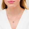 Thumbnail Image 2 of 0.09 CT. T.W. Black Diamond Open Circle Pendant in 10K White Gold