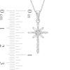Thumbnail Image 3 of 0.23 CT. T.W. Baguette and Round Diamond Cross Pendant in 10K White Gold