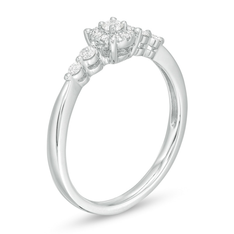 Main Image 3 of 0.20 CT. T.W. Diamond Frame Promise Ring in 10K White Gold