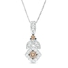 Thumbnail Image 0 of 0.32 CT. T.W. Champagne and White Diamond Tilted Cushion Frame Pendant in 10K White Gold