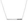 Thumbnail Image 1 of 0.12 CT. T.W. Enhanced Black and White Diamond Bar Necklace in Sterling Silver