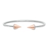 Thumbnail Image 1 of 0.067 CT. T.W. Diamond Spiked Open Flex Bangle in Sterling Silver with 14K Rose Gold Plate