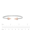 Thumbnail Image 2 of 0.067 CT. T.W. Diamond Spiked Open Flex Bangle in Sterling Silver with 14K Rose Gold Plate