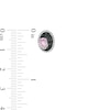 Thumbnail Image 2 of Oval Lab-Created Pink Sapphire and 0.115 CT. T.W. Two-Colour Diamond Stud Earrings in Sterling Silver with Black Rhodium