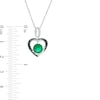 Thumbnail Image 2 of Lab-Created Emerald and 0.065 CT. T.W. Enhanced Black and White Diamond Heart Pendant in Sterling Silver