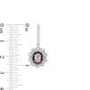Thumbnail Image 3 of Oval Lab-Created Pink Sapphire and 0.115 CT. T.W. White and Black Diamond Frame Drop Earrings in Sterling Silver